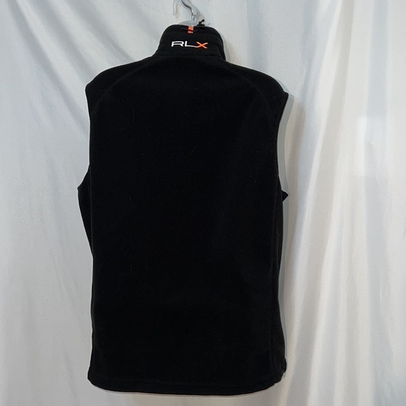 RLX Ralph Lauren Mens Fleece Vest Black Orange Size Medium Soft - Picture 4 of 9